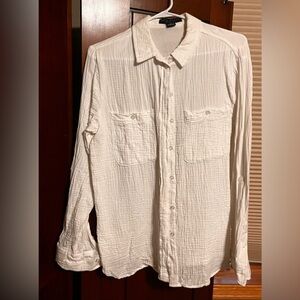 Sanctuary White GauzeTextured Shirt